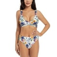 thumbnail image 1 of Rocae Lilies Flowers for Bikini Set for Women Two Piece Sexy High Swimsuits Split Crossover Bikini Small, 1 of 9