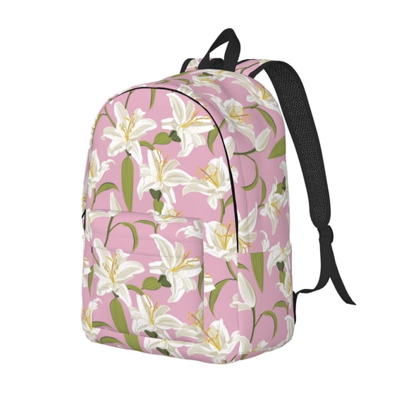 Rocae Lilies Flowers for Canvas College Laptop Backpack for Men Women-Small