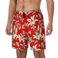 thumbnail image 1 of Rocae Lilies Flowers for Men's Swim Trunks Quick Dry With Two Side Pockets and One Lined Patch PocketSmall, 1 of 9