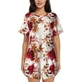 thumbnail image 1 of Rocae Lilies Flowers for Two Piece Sleepwear Pajamas Sets for Women Soft Short-Sleeved Pjs with Lounge Shorts Small, 1 of 9