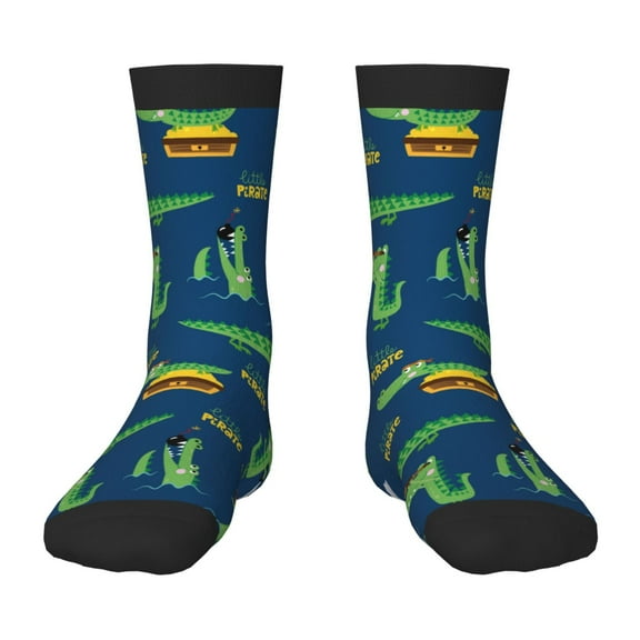 Rocae Little Pirate Crocodile for Girls Boys Crew Socks,Children's Socks, Kids Socks, Toddler Socks: Daily Wear with Kids School Uniform