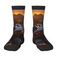 thumbnail image 1 of Rocae Lizard With Sunglasses Sunset for Girls Boys Crew Socks,Children's Socks, Kids Socks, Toddler Socks: Daily Wear with Kids School Uniform, 1 of 5