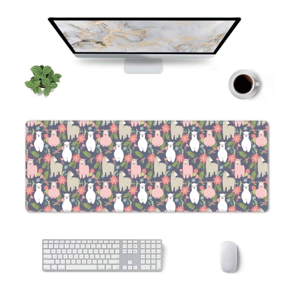 Rocae Llamas for Gaming Mouse Pad, Mouse Pad Large, Office Computer Keyboard Mousepad, Keyboard and Mouse Pad with Stitched Edges,31.5 x 11.8 in