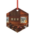 thumbnail image 1 of Rocae Log Cabin Inside for Acrylic Christmas Pendant Ornament for Festive Decor Hanging Pendant,Perfect for Home and Office-Hexagon, 1 of 7