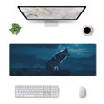 thumbnail image 1 of Rocae Lonely Night Wolf for Gaming Mouse Pad, Mouse Pad Large, Office Computer Keyboard Mousepad, Keyboard and Mouse Pad with Stitched Edges,31.5 x 11.8 in, 1 of 5