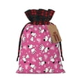 thumbnail image 1 of Rocae Love Dog Print Christmas Drawstring Linen Gift Bag with Drawstrings Treat Bag Goody Present Bags for Christmas Party Favor, 1 of 8