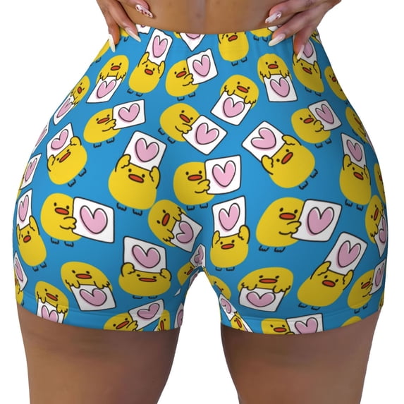 Rocae Lovely Duck for Women's Quick-Dry Running Shorts,Ladies Active Athletic Apparel Yoga Workout Gym Running Volleyball Spandex Shorts Medium
