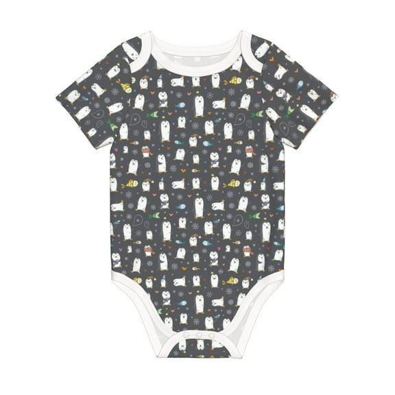 Rocae Lovely Penguin for Baby Climbing Clothes Soft Baby Romper for Active Infants Comfortable and Breathable Crawling Jumpsuit Unisex Baby Outfit 9M