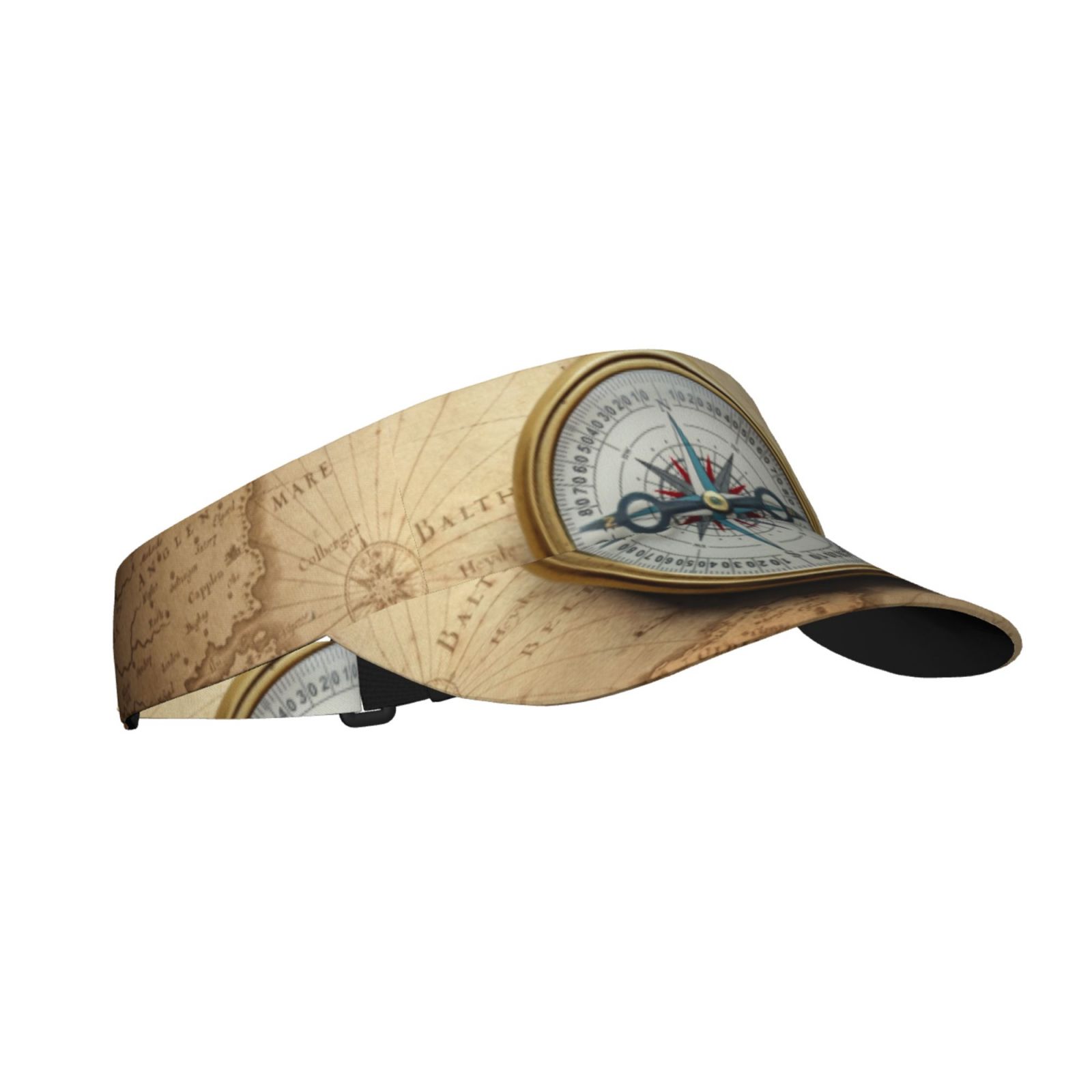 Rocae Magnetic Old Compass On World Map for Sport Sun Visor Hats ...