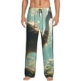 thumbnail image 1 of Rocae Majestic Ostrich In Forest Mens Pajama Pants Pj Pants Mens Lounge Pants-Small, 1 of 6