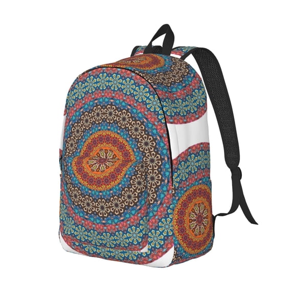 Rocae Mandala for Durable Canvas Backpack Leisure Large Bag Travel Rucksack Multi-function Backpack Small