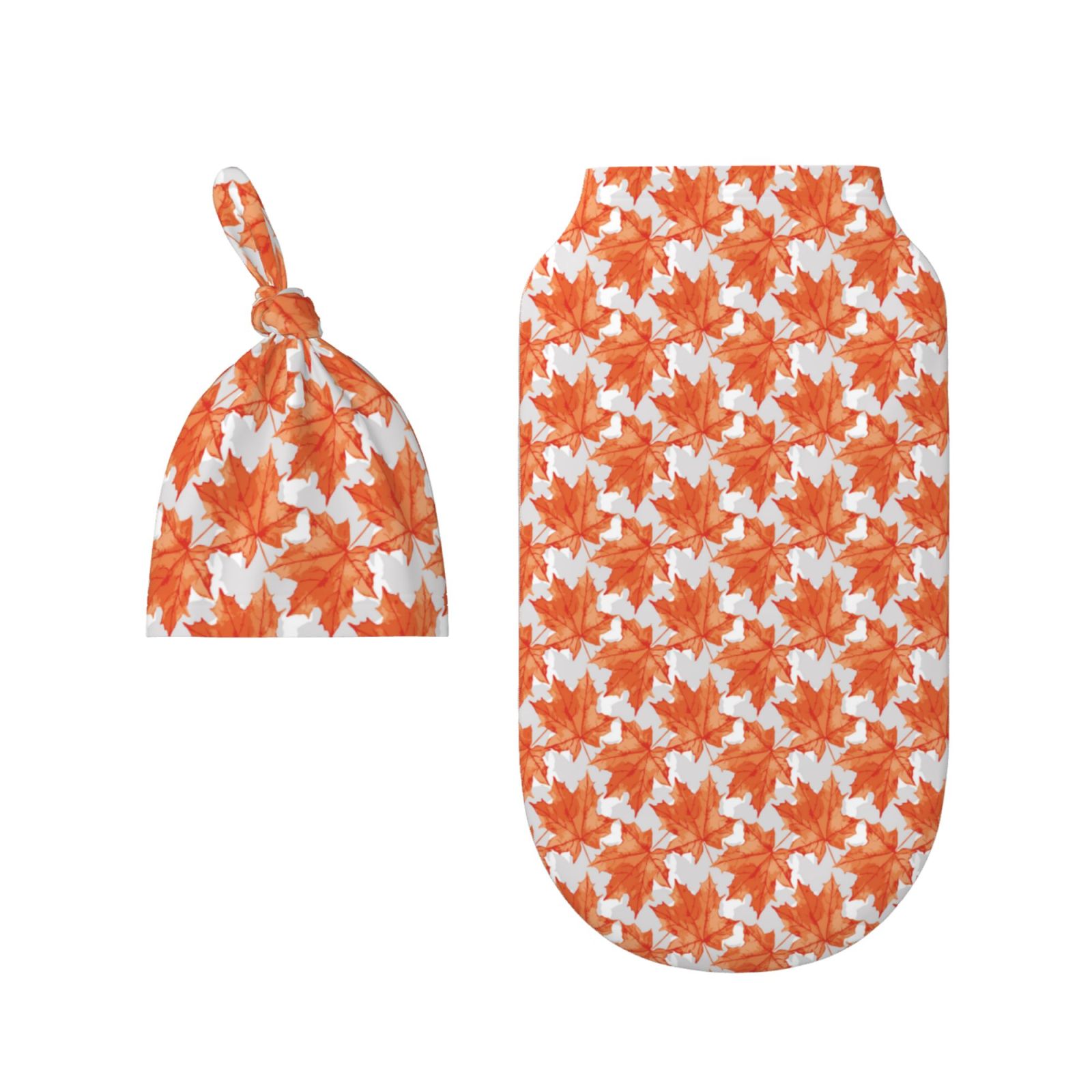 Rocae Maple Leaves A for Baby Swaddle Blanket with Hats Set for Baby