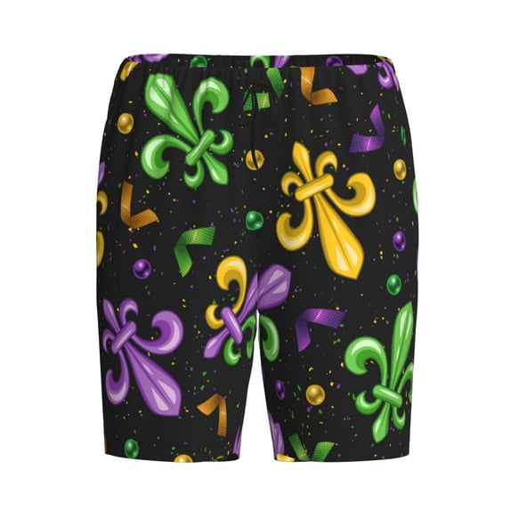 Rocae Mardi Gras Carnival4 for Men's Soft Sleep Pajama Shorts, Waistband and Pockets