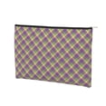 thumbnail image 1 of Rocae Mardi Gras Plaid for Cosmetic Bags for Women Paper Reusable Cosmetic Bag Travel Toiletry Organizer Capacity Multipurpose Zipper Pouch, 1 of 8
