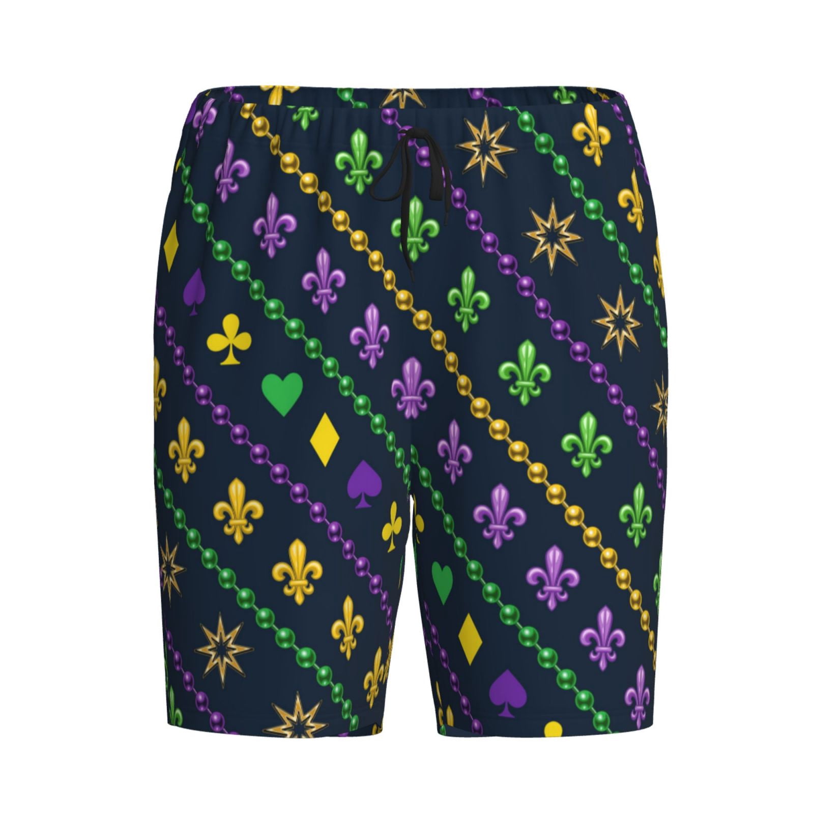 Rocae Mardi Gras Strings of Beads for Men's Soft Sleep Pajama Shorts ...