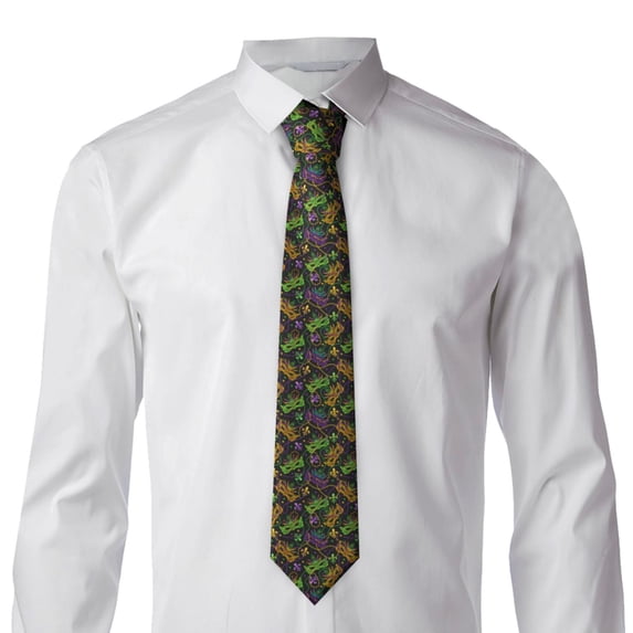 Rocae Mardi Gras Surface for Soft and Comfortable Men's Tie Necktie Wedding Business