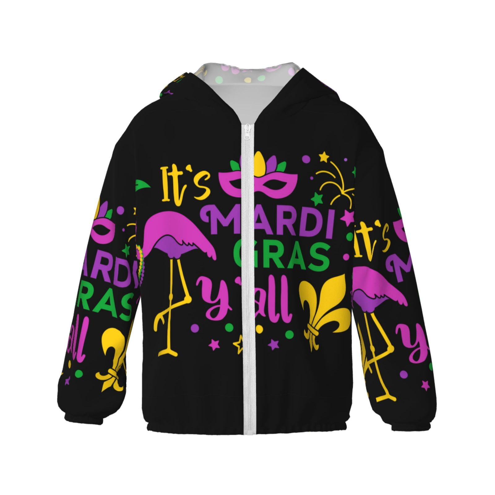 mardi gras zip up hoodie