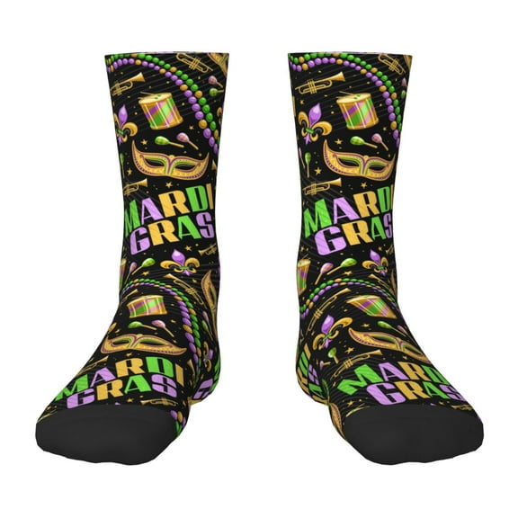 Rocae Mardi Gras3 for Girls Boys Crew Socks,Children's Socks, Kids Socks, Toddler Socks: Daily Wear with Kids School Uniform