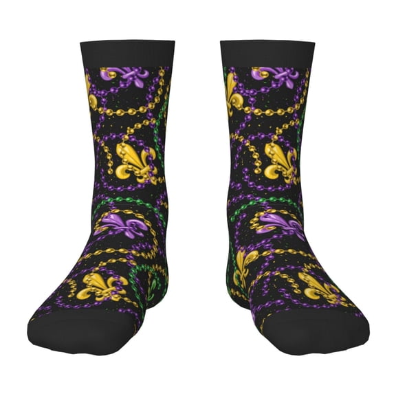 Rocae Mardi Gras6 for Girls Boys Crew Socks,Children's Socks, Kids Socks, Toddler Socks: Daily Wear with Kids School Uniform