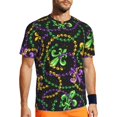 thumbnail image 1 of Rocae Mardi Gras6 for Men's Mesh Quick-Dry Short Sleeve Workout T-Shirt,Mens Crew Neck Tee Lightweight Soft Classic T Shirts X-Small, 1 of 9