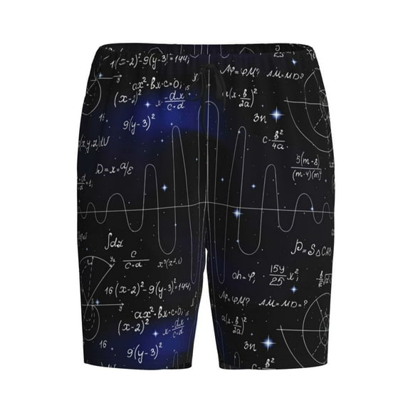 Rocae Mathematica Science for Men's Soft Sleep Pajama Shorts, Waistband and Pockets