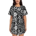 thumbnail image 1 of Rocae Metallic Gears for Two Piece Sleepwear Pajamas Sets for Women Soft Short-Sleeved Pjs with Lounge Shorts -3X-Large, 1 of 6