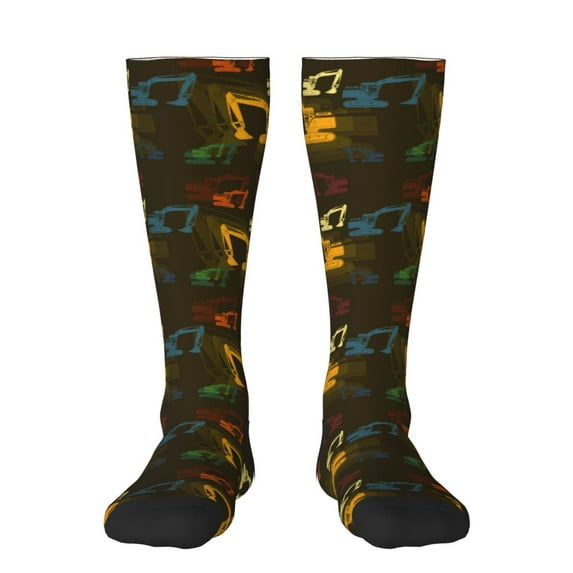 Rocae Monochrome Excavators for Novelty Casual compression Socks For Women Men Contrast Color Stockings