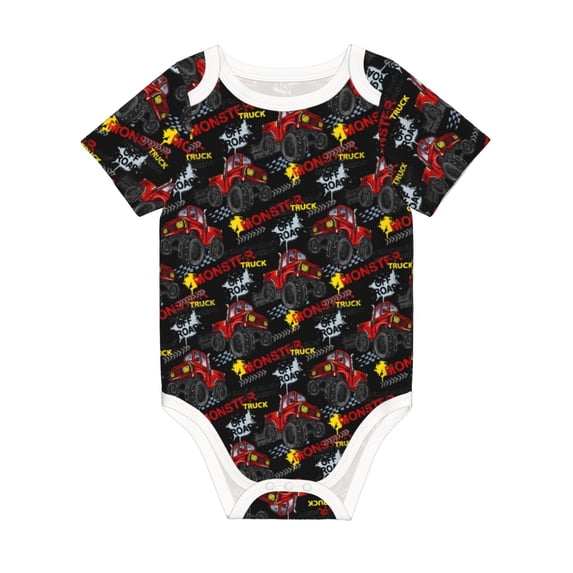Rocae Monster Truck for Baby Climbing Clothes Soft Baby Romper for Active Infants Comfortable and Breathable Crawling Jumpsuit Unisex Baby Outfit 9M