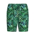 thumbnail image 1 of Rocae Monstera Leaves for Men's Soft Sleep Pajama Shorts, Waistband and Pockets, 1 of 9