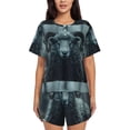 thumbnail image 1 of Rocae Moody Ram Portrait for Two Piece Sleepwear Pajamas Sets for Women Soft Short-Sleeved Pjs with Lounge Shorts -X-Large, 1 of 6