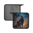 thumbnail image 1 of Rocae Moonlit Night Sky Wolf for Square Silicone Anti-scalding Mat Trivet Hot Pads for Kitchen Counter, Silicone Trivets for Hot Pots and Pans, 1 of 8