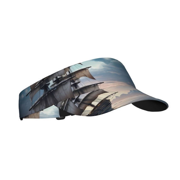 Rocae Moonlit Sea Sailboat for Sport Sun Visor Hats Adjustable Empty Top Baseball Cap Cotton Ball Caps for Women and Men