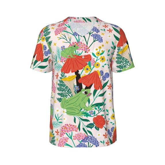 Rocae Mushroom and Frogs for Breathable Men's Baseball T-Shirt Fashionable Casual Baseball Jersey, Moisture-wicking Sportswear 4X-Large