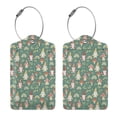 thumbnail image 1 of Rocae Mushrooms Gnome for Leather Luggage Baggage Tags ID Label Privacy Cover ID Label with Stainless Steel Loop and Address Card, 1 of 5