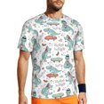 thumbnail image 1 of Rocae Music Lover Dinosaur for Men's Mesh Quick-Dry Short Sleeve Workout T-Shirt,Mens Crew Neck Tee Lightweight Soft Classic T Shirts 3X-Large, 1 of 9