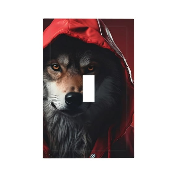 Rocae Mysterious Hooded Wolf for Decorator Light Switch or Receptacle Outlet Wall Plate,Polycarbonate Thermoplastic-Style T
