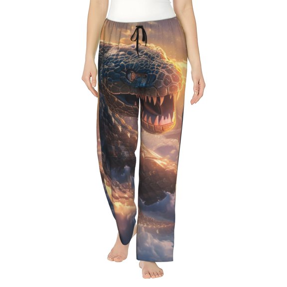 Rocae Mythical Serpent Mountain Sunrise for Women's Pajama Pants Pj Pants Lounge Pants-Medium