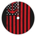 thumbnail image 1 of Rocae Nautical American Flag for Christmas Tree Skirt with Pom Pom Trim for Holiday Party for Holiday Home Decor Indoor Outdoor-30", 1 of 7