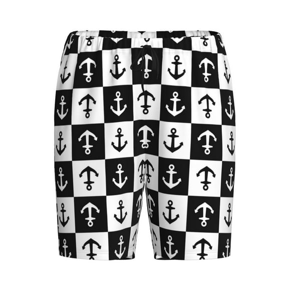Rocae Nautical Anchors1 for Men's Soft Sleep Pajama Shorts, Waistband and Pockets