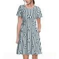 thumbnail image 1 of Rocae Nautical1 for Dresses Summer Casual Ruffle Short Sleeve Cute Crew Neck Flowy Dress with Pockets, 1 of 6