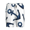 thumbnail image 1 of Rocae Navy Blue Anchor for Men's Soft Sleep Pajama Shorts, Waistband and Pockets, 1 of 9