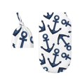 Rocae Navy Blue Anchors for Baby Swaddle Blanket with Hats Set for Baby