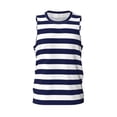 thumbnail image 1 of Rocae Navy Blue And White Stripes for Men's Basketball Jersey Lightweight and Breathable Athletic Tank Top,Quick-Drying Sports Jersey X-Large, 1 of 9