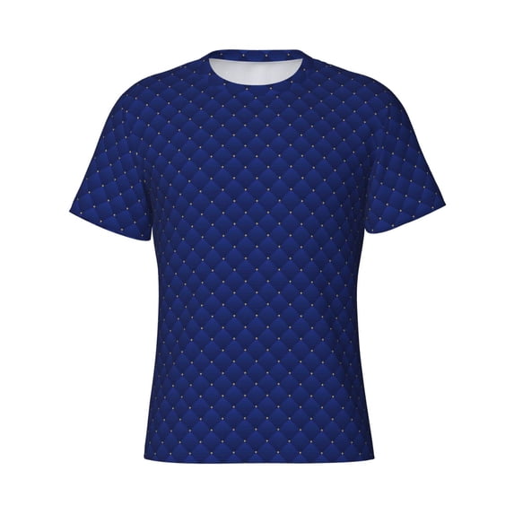Rocae Navy Blue for Men's Moisture-Wicking Crew Tee - T-Shirt for Sports, Outdoor Activities, and Casual WearXX-Large
