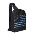 thumbnail image 1 of Rocae Navy Camouflage American Flag for Lightweight Chest Bag Dual Pocket, Waterproof Crossbody Sling Bag for Men and Women, 1 of 8