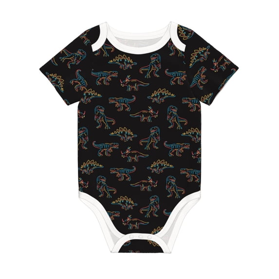 Rocae Neon Dinosaur for Baby Climbing Clothes Soft Baby Romper for Active Infants Comfortable and Breathable Crawling Jumpsuit Unisex Baby Outfit