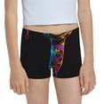 thumbnail image 1 of Rocae Neon Psychedelic Giraffe for Girls' Cotton Boxer Briefs, Soft Mid-rise Panties-Large, 1 of 5