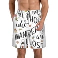 thumbnail image 1 of Rocae Not All Those Who Wander Are Lost 3 for Men's Beach Shorts Casual Elastic Waist Drawstring Summer Beach Shorts,S-3XL-Large, 1 of 6