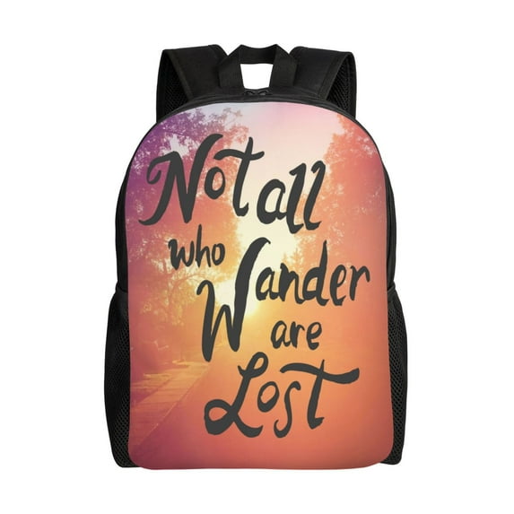 Rocae Not All Who Wander Are Lost print Computer bag with separate compartment, suitable for 15 inch laptop backpack, gift for men and women