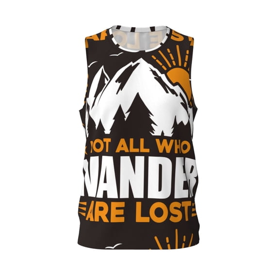 Rocae Not All Who Wander Are Lost4 for Men's Basketball Jersey Lightweight and Breathable Athletic Tank Top,Quick-Drying Sports Jersey Small